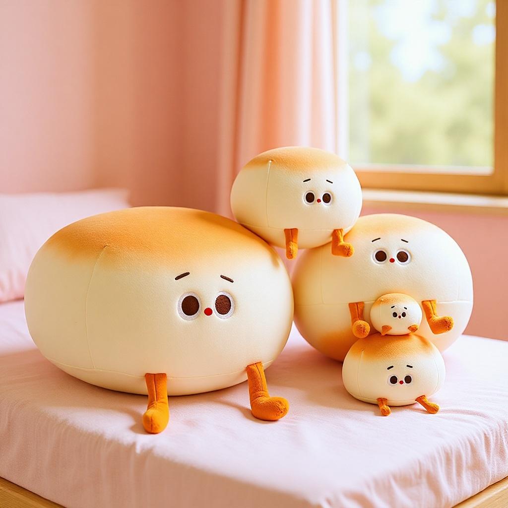 Cute Little Steamed Bread Doll Plush Toy Creative Throw Pillow Super Soft Children's Accompanying Doll Rag Doll