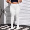 Women's High Stretch Black and White Skinny Denim Jeans - Plus Size