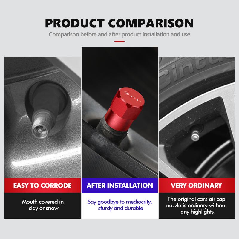 For Opel 4Pcs Car Styling Alloy Wheel Tire Valve Cap Stem Cover Protect Accessories Insignia Corsa Zafira Mokka Grandland MOVANO qgi057