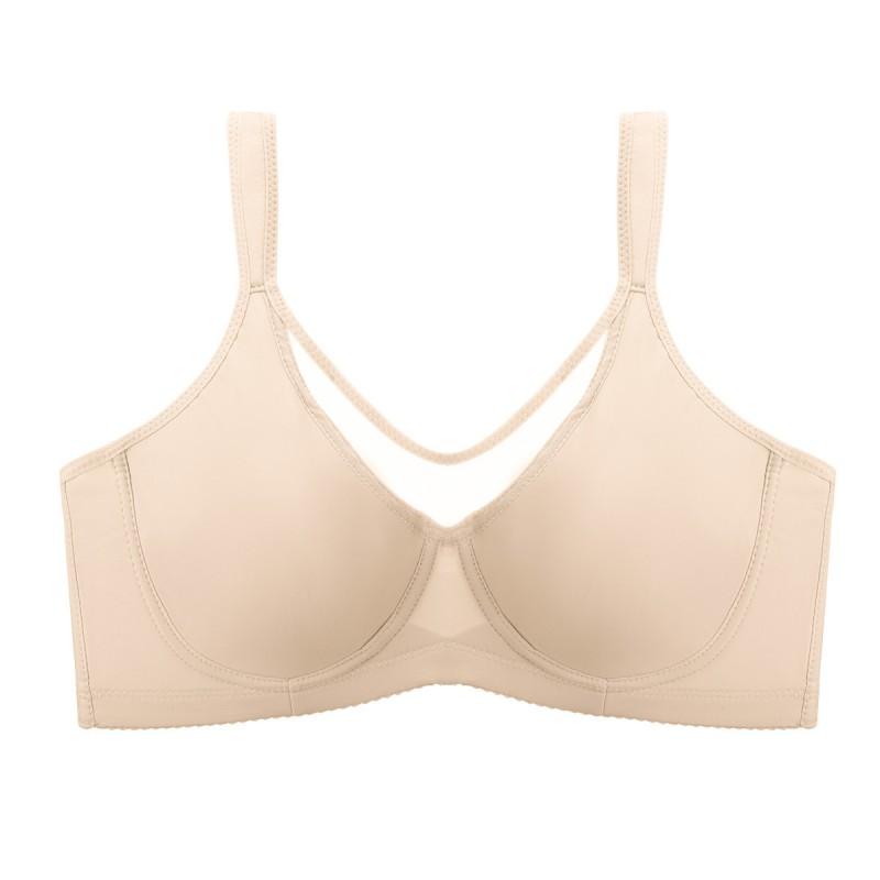 Plus Size Ultra-Thin Bandeau Bra Underwire Support Push Up Minimizer Women