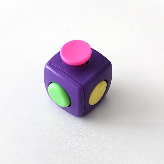 Stress Relief Clicker Cube Toy Portable Anti-Anxiety Relaxation Cube Home Office Silent Calming Cube Sensory Toy