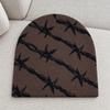 Star Pattern Winter Skull Cap Warm Knitted Hat Streetwear Double Layer Knit Beanie  Outdoor
