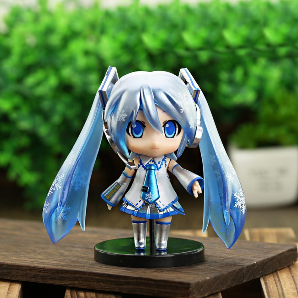 Anime New Hatsune Miku Figure Mini Character Ornaments Kawai Pink Green Hatsune Home desk Decoration Adult kid Birthday Gift