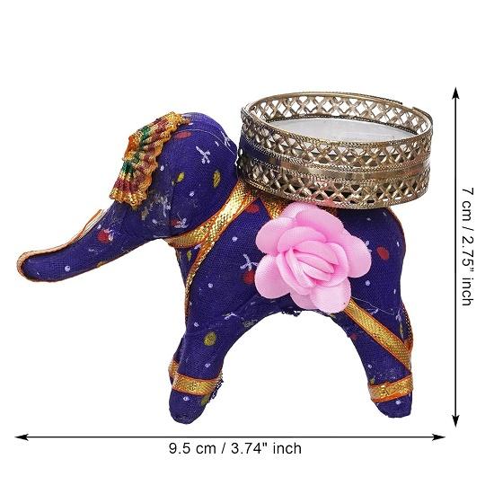 Pink and Purple Elephant Decorative Tea Light Candle Holders (Set of 2)