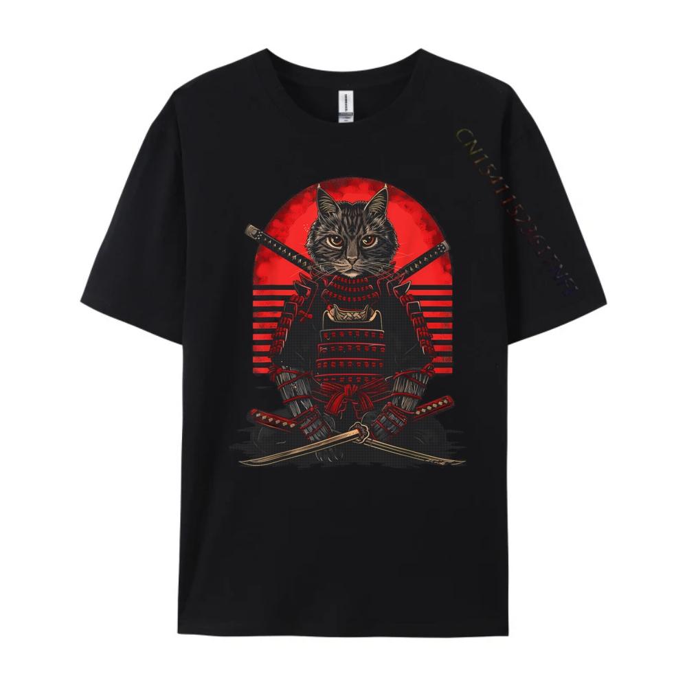 Cat Samurai Ninja Cat Samurai Art Ukiyo E Graphic T Shirts Streetwear Easter Sunday Men Clothes Tee Shirt Men Mothers Day