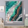 2PC Home Decoration Curtains With Green Marble Background And Pole Pocket Curtains, Kitchen, Coffee Shop, Living Room, Balcony