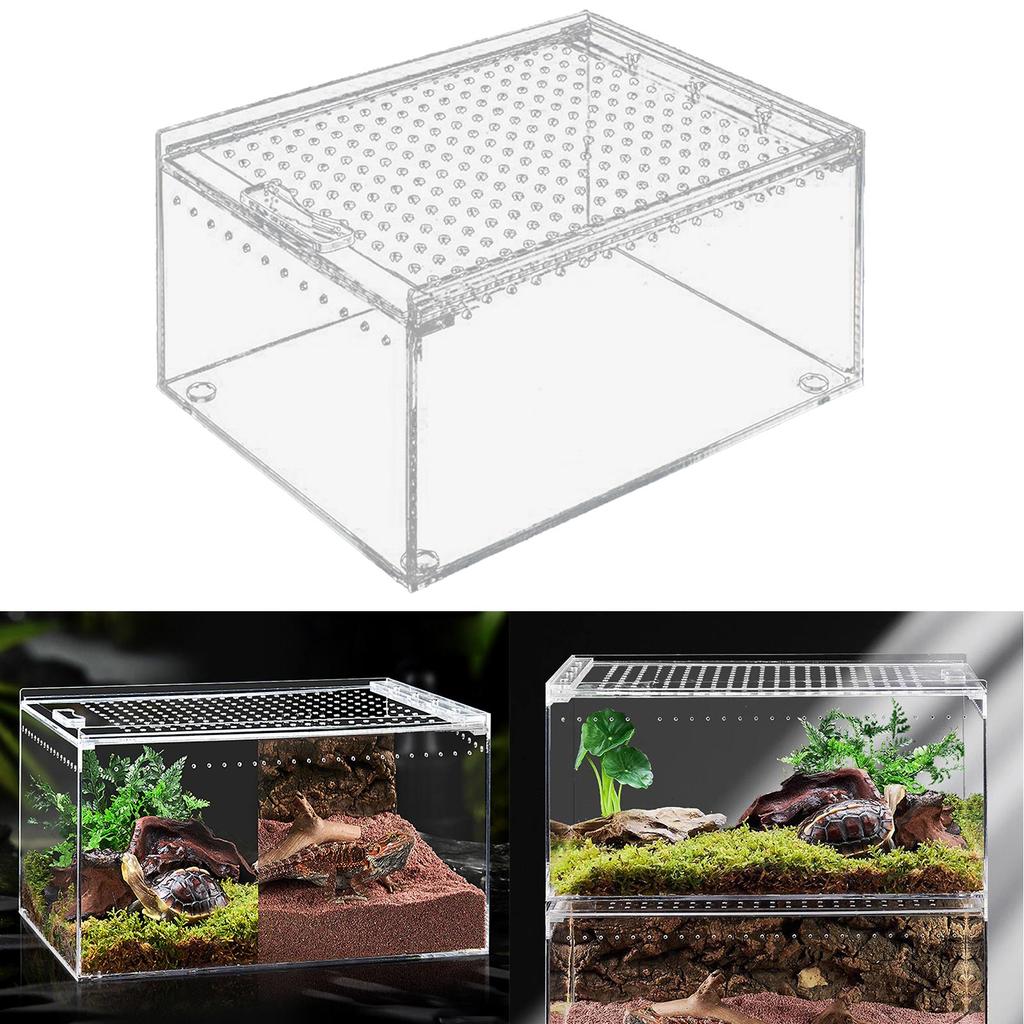 Reptil Habitat Terrarium Oppdrettsboks Akryl Insektfôringsboks Treledyr Tarantula Innhegning Scorpion Bearded