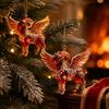 Indoor Hanging Decorations 2Pcs 2D Goat Ornaments, Acrylic Winged Pendants, Year of Holiday Gift for Friends The Auspicious Tree, Mantel, Home