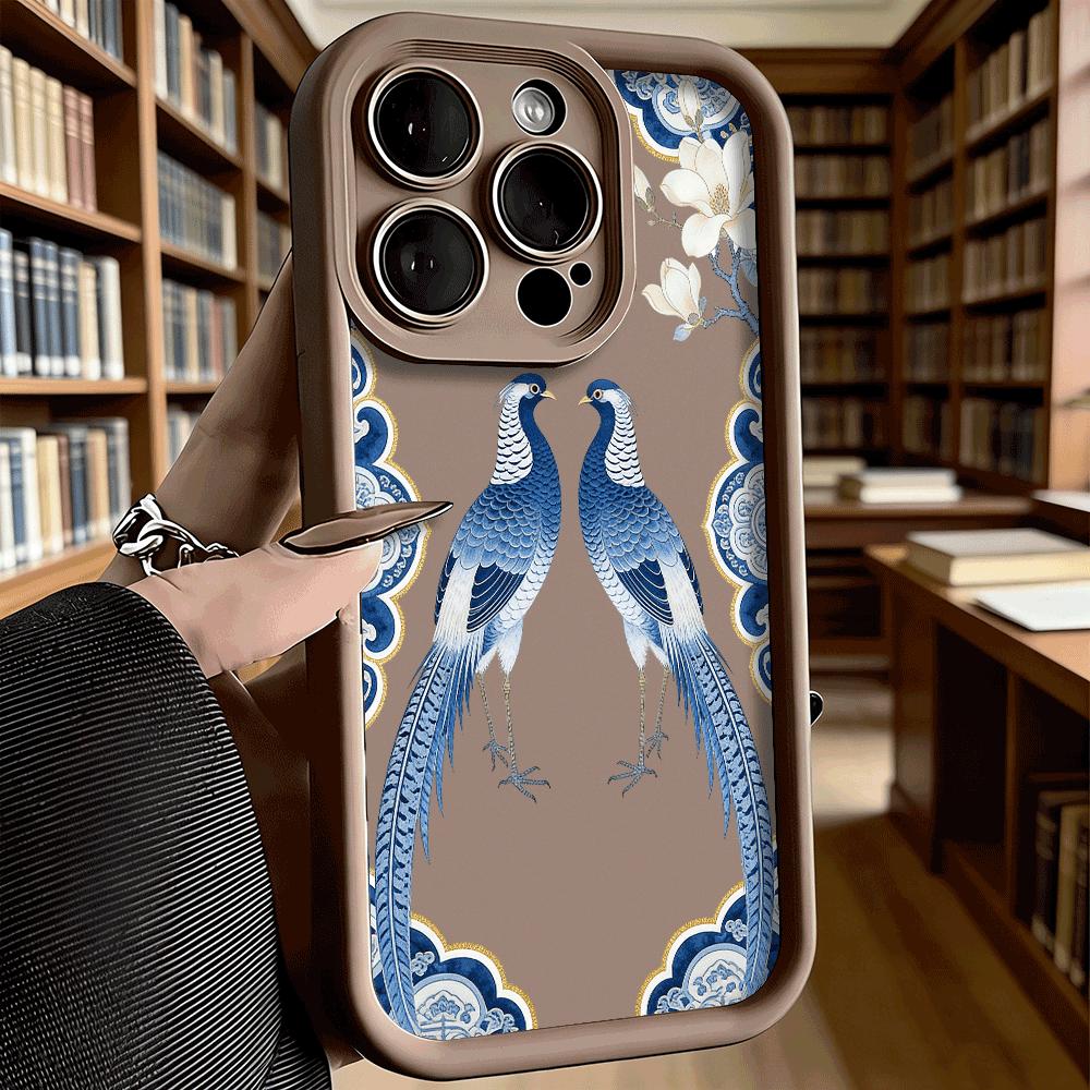 Blue Pheasants Magnolia Soft TPU Shockproof Case For Xiaomi Redmi Note 15 14 13 12 11 Pro Anti-Fall Protective Back Cover