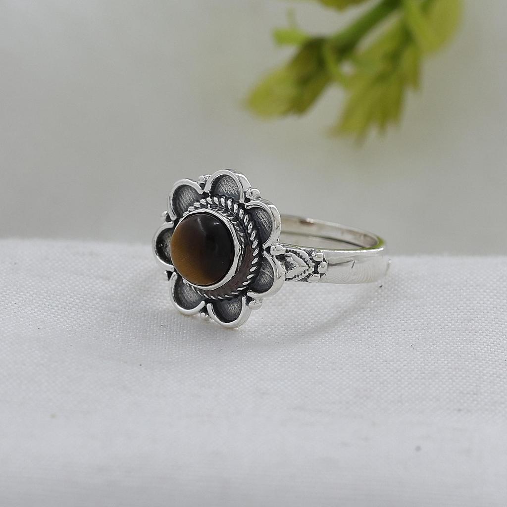 Tiger Eye Silver Handmade Ring, Silver Jewelry, 925 Sterling Silver Handmade Jewelry, Women Ring, Gift For Her Ar8951
