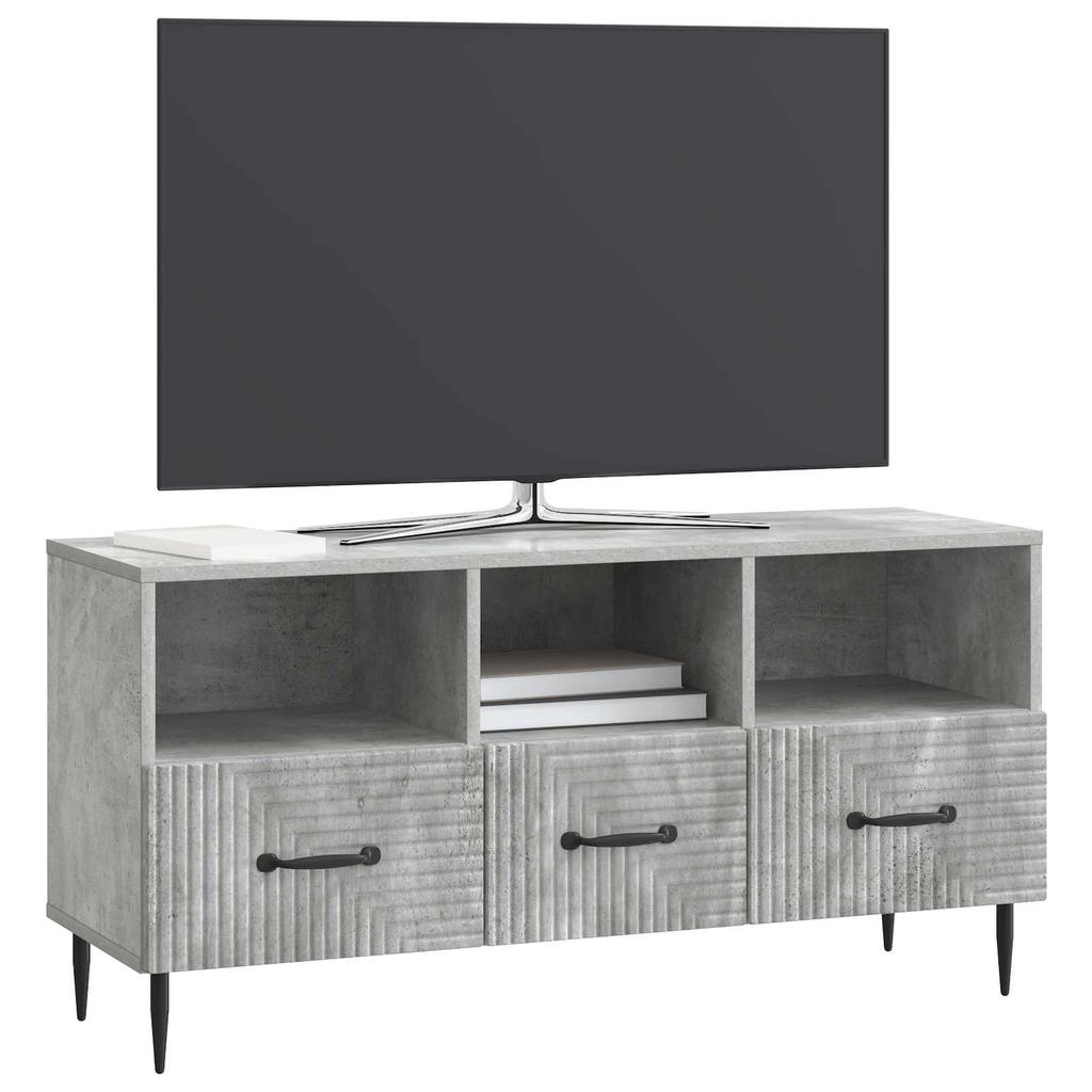 TV Stand Concrete Grey 102 x 34.5 x 50 cm Engineered Wood