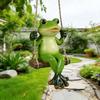 Swinging Frogs Garden Figurine, Resin Hanging Yard Decors for Patios Porch Balconies Tree Branch Plant Area and Mini Landscape, Collectible Ornament