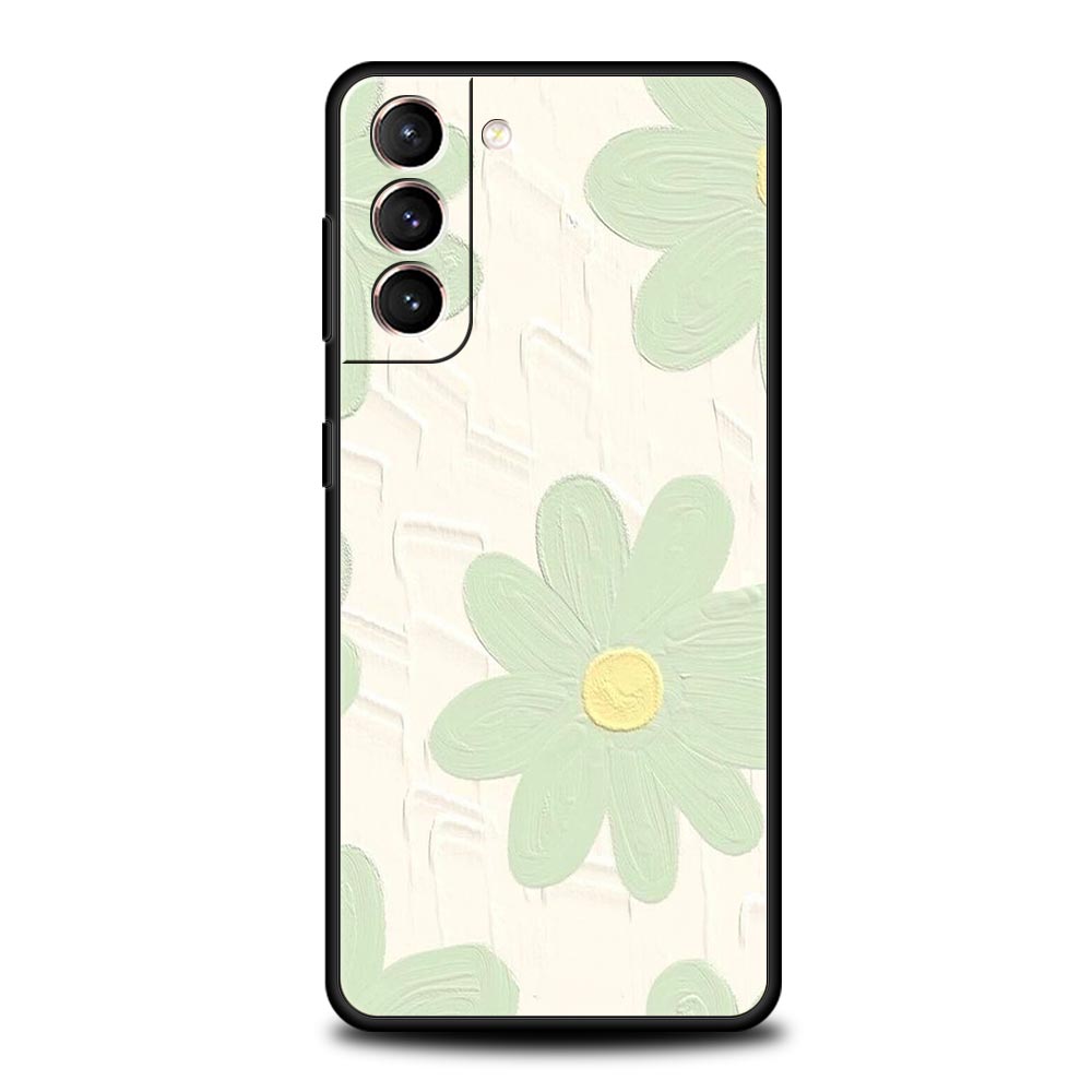 Love Flower Art Phone Case For Samsung Galaxy S24 S23 Ultra S22 S21 S20 FE 5G S10 S10E S9 Plus S8 Soft Silicone Black Cover