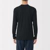 MUJI Warm Cotton Crew Neck Long Sleeve Size S Men's T-Shirt, Black, (FA1APA5A)