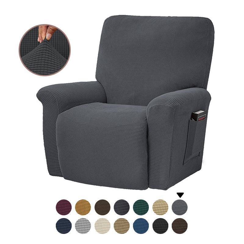 Battilo Recliner Cover Waterproof Elastic Winter Plush Cover For Lazy Sofa All-inclusive Massage Chairs Cover Plaid Slipcover