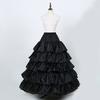 Women Crinoline Petticoat Black Ruffles Hoop Skirt Floor Length Ball Gown Slip Girls Underskirt for Wedding Bridal Dress