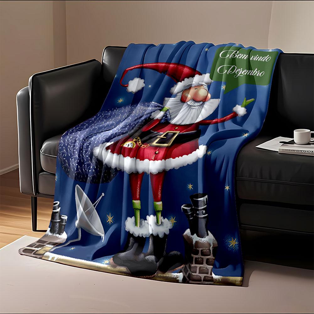 Santa Welcomes December for all seasons blanket lunch break throw gift