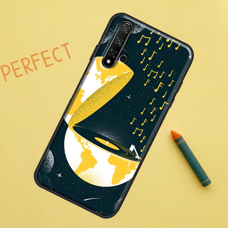 Vinyl DJ Record Art Case For Huawei P Smart 2019 Nova 5T 9 10 SE 3i 8i 11i Y60 Y61 Y70 Y90 P20 P40 Lite P30 Pro