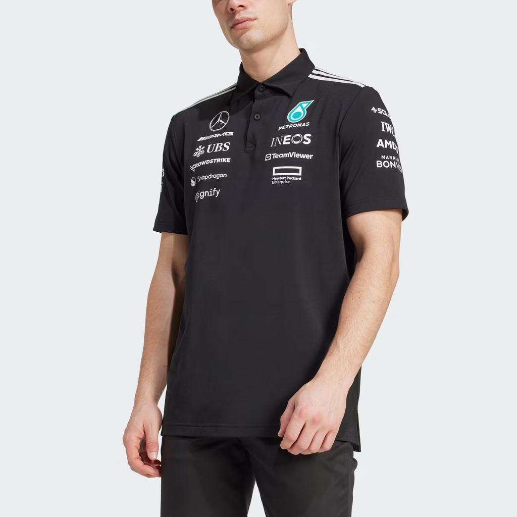 Adidas Mercedes AMG Petronas Formula One Team Polo Black/White Men Streetwear JW5391