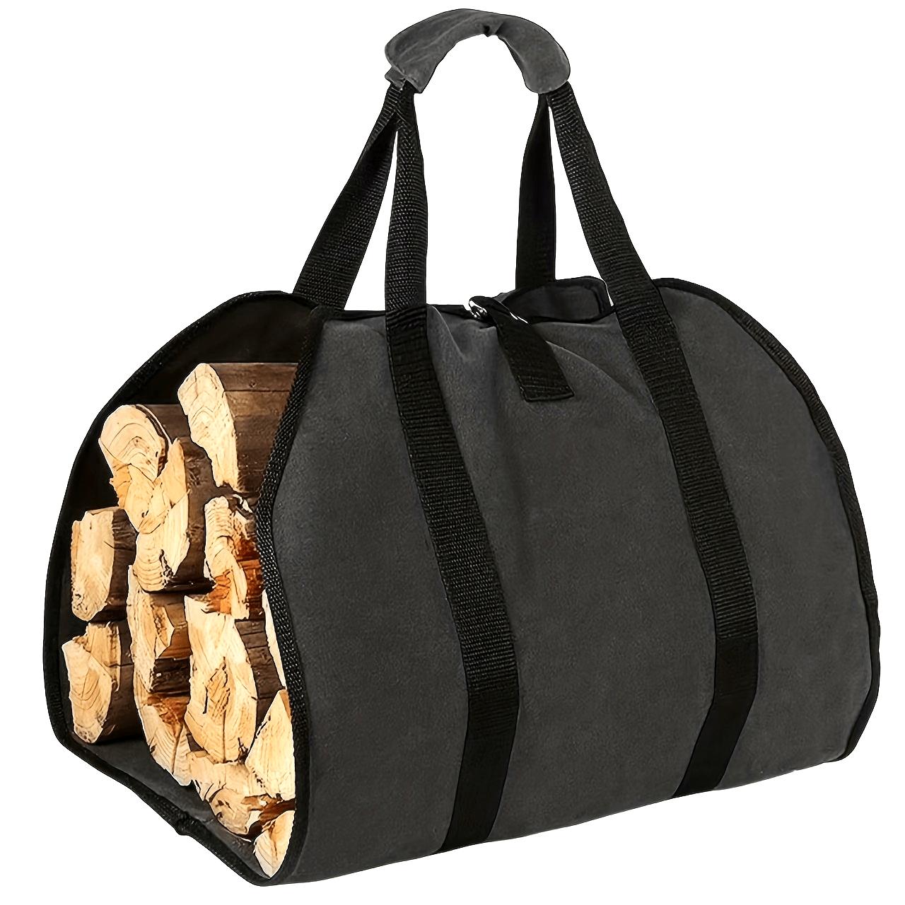 

Heavy-Duty Firewood Carrier Bag, Durable Polyester Tote with Sturdy Handles for Camping & Outdoor. Easy Carry & Storage. чорний