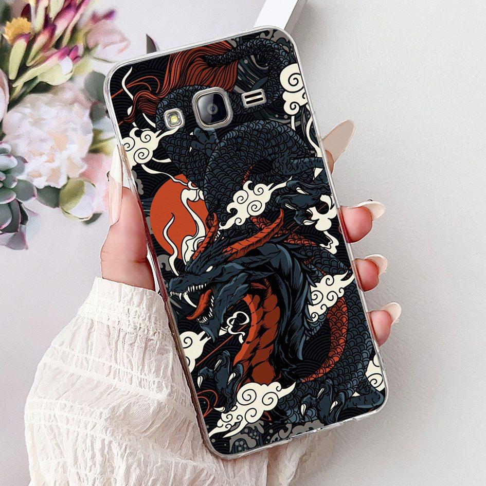 For Samsung Galaxy J5 Case J500F J500H J500G Cover Luxury Dragon Lion Soft Silicone Phone Cases For Samsung J3 J5 J7 2016 Bumper