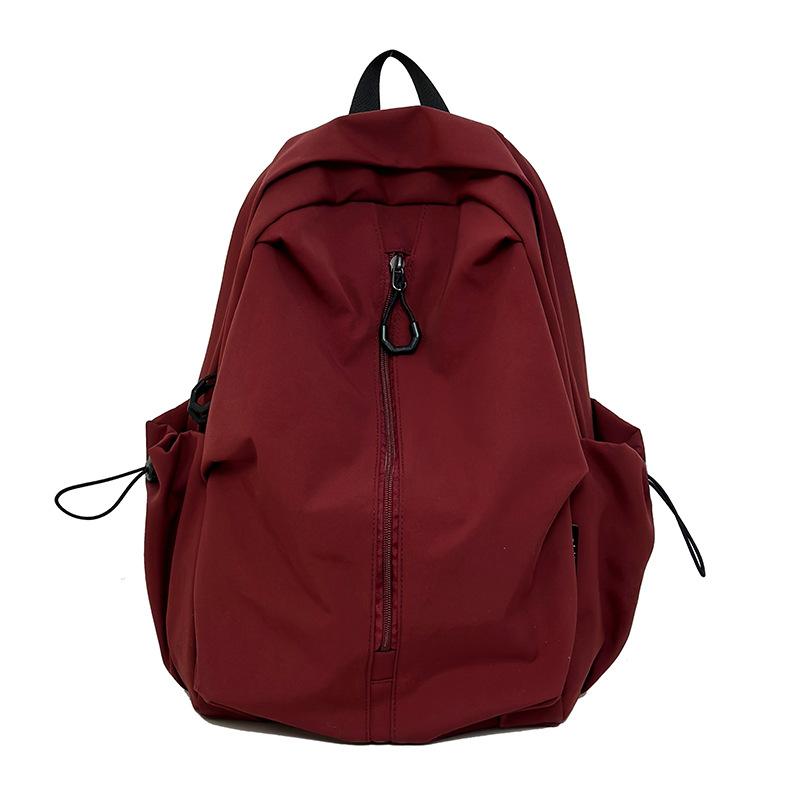 Waterproof Nylon Unisex Backpack 15.6 Inch Laptop Backpacks Women Travel Bookbag Solid Color School Bag for Teenage Girls