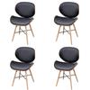 Day and Night - Day and Night Dining Chairs 4 Units Synthetic Leather and Curved Wood