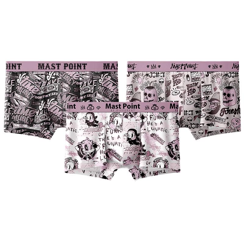 

Men s Pure Cotton 5A Antibacterial Cartoon Boxer Briefs (3-Pack) XL