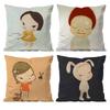 Yoshitomo N-Nara Movie Pillow Case Anti-dustmite Pillowcase Invisible zipper silky short plush Sofa cushion cover
