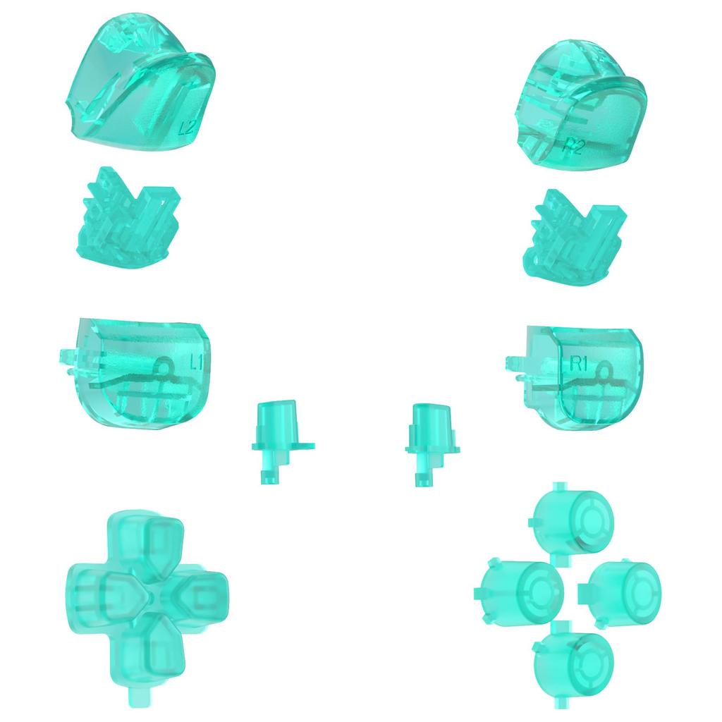 eXtremeRate Replacement for PS5 Controller Share Optional Face Clear Full Button Set for PlayStation 5 Controller Not Emerald D-Pad (BDM-010 & 020),
