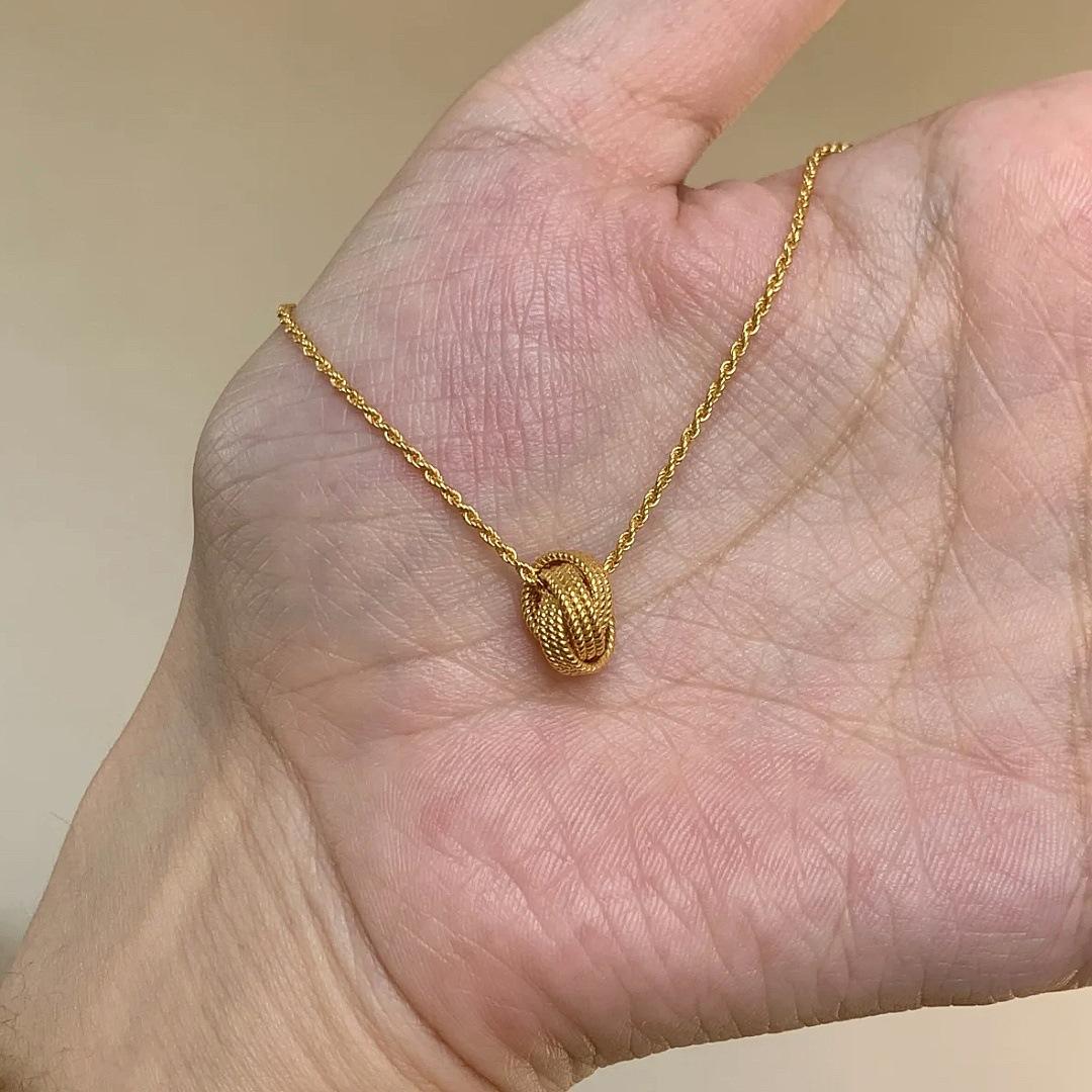 [Соединяющийся] Французский Винтажный Маленький Трехколечный Ожерелье-Цепочка для Свитера Old Money Twist Retro Высококачественный