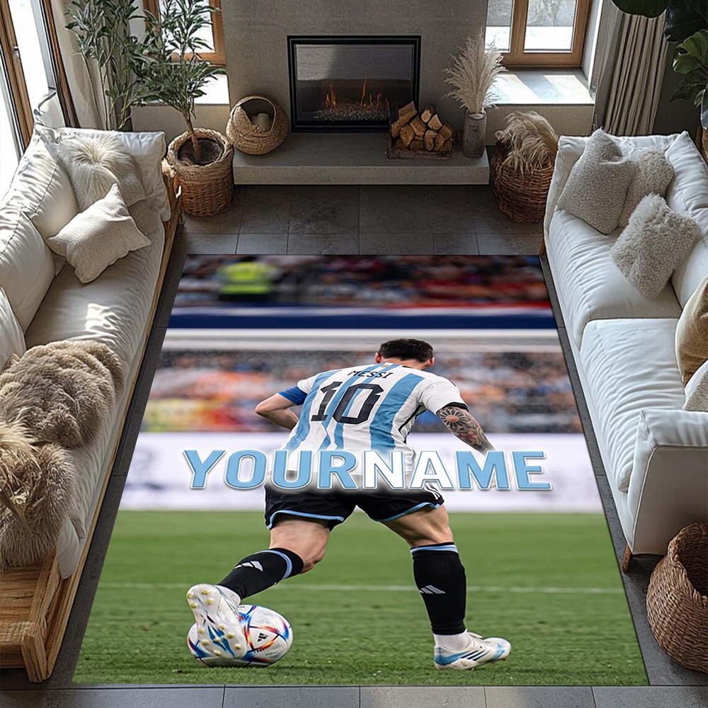 Messi 27 Customizable Name Carpet Perfect for Balcony Entryway Kitchen Dormitory Antislip Carpet Decorate Offices Best for Christmas