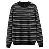 TonLion Herren Gestreifter Rundhals-Strickpullover