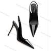 Fashion Sexy High-heeled Sandals with Pointed Tips and Elegant 2025 Summer Patent Leather Strappy Fashionable Party Women's Shoes