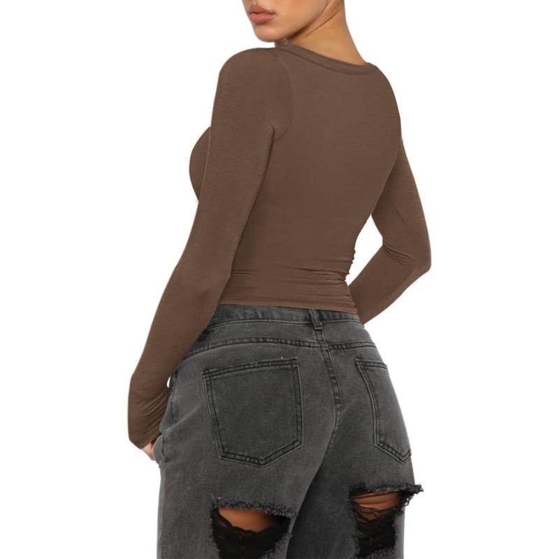 YYFS Women's Fashion Casual Spring Autumn Solid Color Print Long Sleeve V-Neck Blouses & Shirts