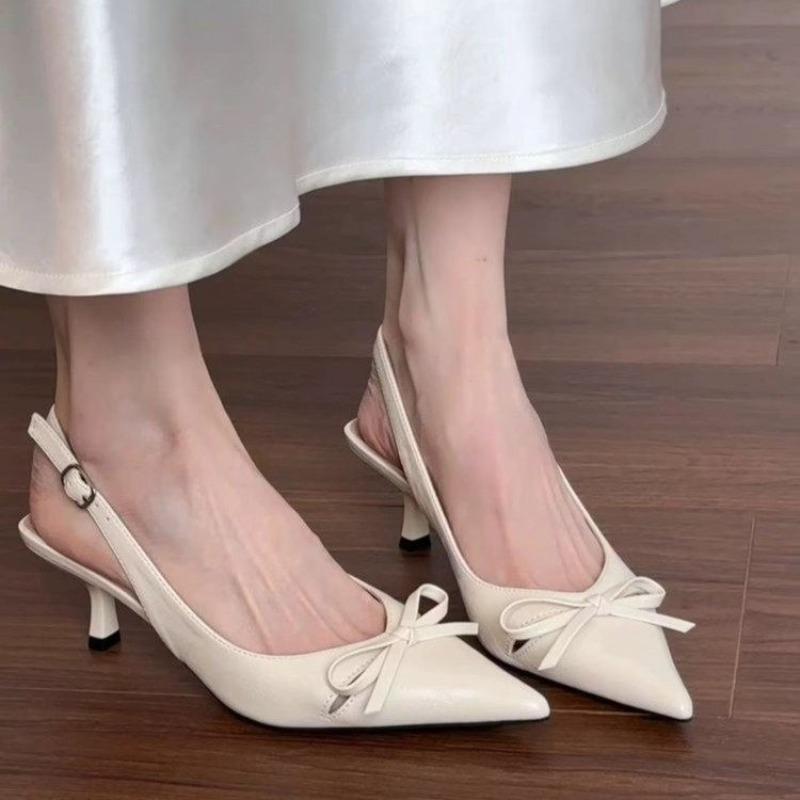 New Summer Slip on High Heel Women Sandals Fashion Butterfly-knot Singbacks Pumps Stripper Party Female Sandals Zapatos Mujer