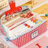 Large Capacity Grid Stationery Bag Desktop Storage Dopamine Pencil Pouch Prism Pencil Case  Office