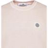 STONE ISLAND Solid Color Label Round Neck Pullover Short Sleeve T-Shirt Men Tops Pink 771523742-V0180
