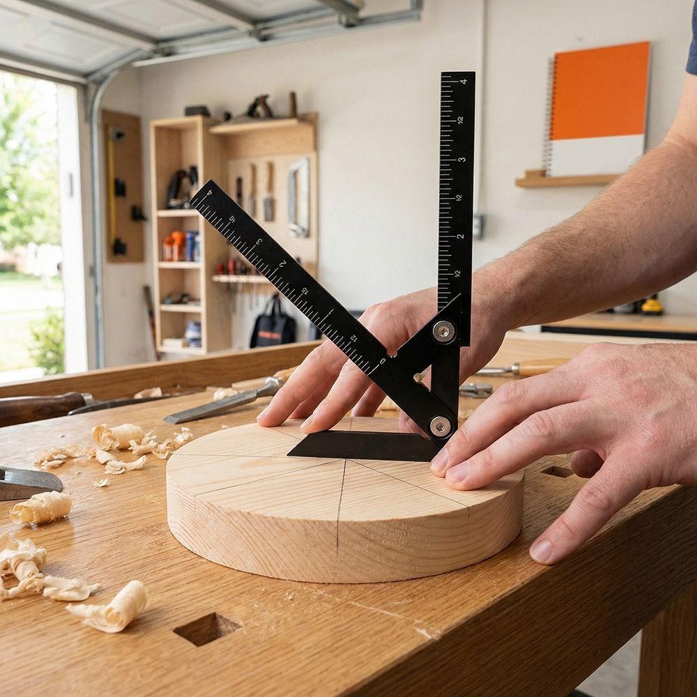 45/90 Degree Center Scribe Precision Center Finder Measuring Ruler Woodworking Square Line Gauge