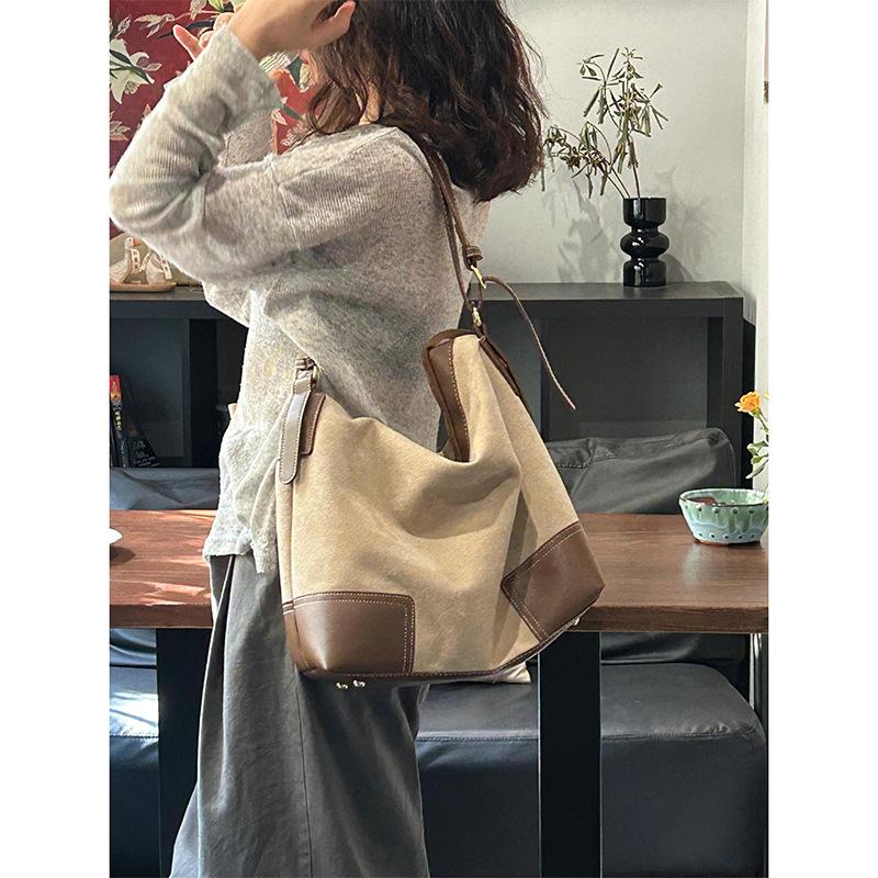 

Tote Bag Women S Bag Slack Large Capacity Versatile Shoulder Commuter Bucket Bag Luggage хакі