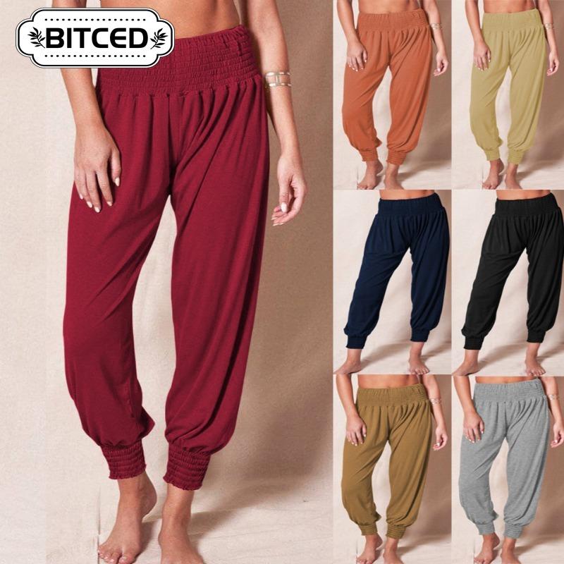 BITCED Women's Fashion Casual Solid Color Print Pants & Capris Unique design