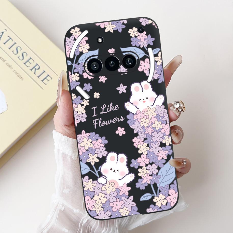 For Nothing Phone 3A Case A059 Cover Fashion Flower Soft Silicone Black Shockproof Cover On Nothing Phone3A 3 A 3APro A059P Capa