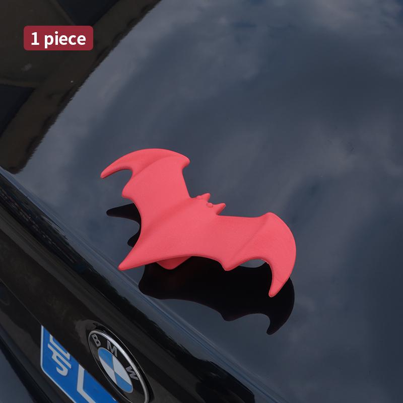 

3D Stereo Bat Sticker Antenna Car Roof Self-Adhesive Auto Decoration Ornaments Car Accessories For Truck SUV Motorcycle Helmet Red