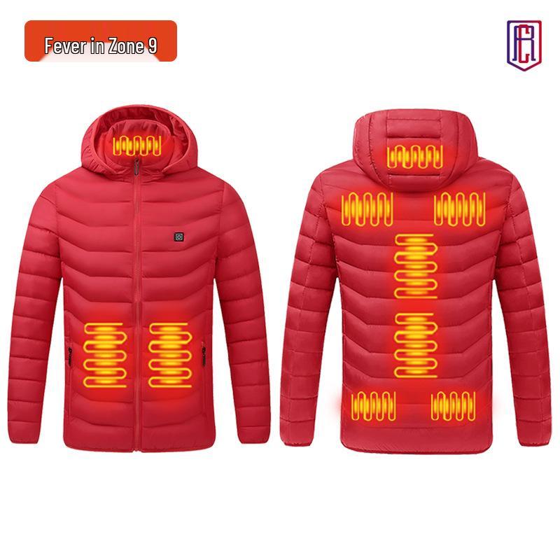 Smart Heated Winter Jacket - Hooded, Cotton, Electric Full-Body Warmth
