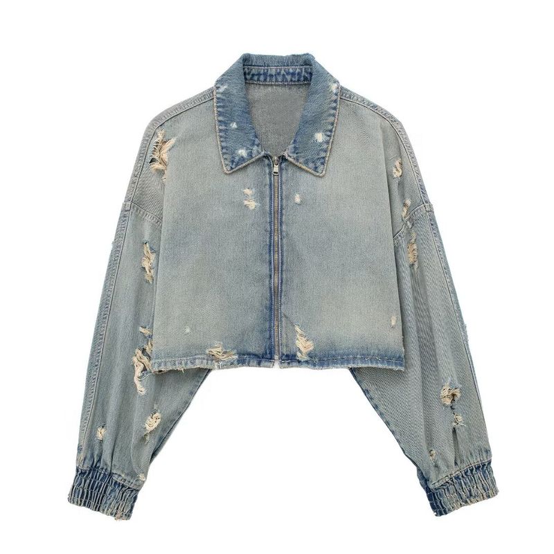 

Kaslead Fashion Wind Denim Short Jacket Blue XS