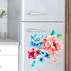 Selbstklebender floraler Wand- und Kühlschrankaufkleber Blaue Rosa Blumen Heimdekoration für Zimmer Küche