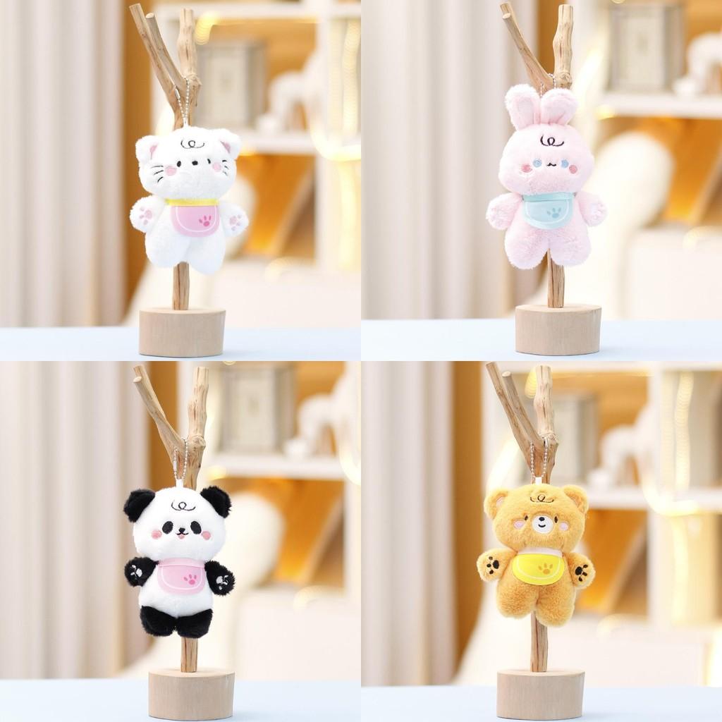 Bear Panda Brown Cat Elephant Rabbit Plush Keychain Toys Cartoon Doll Gifts