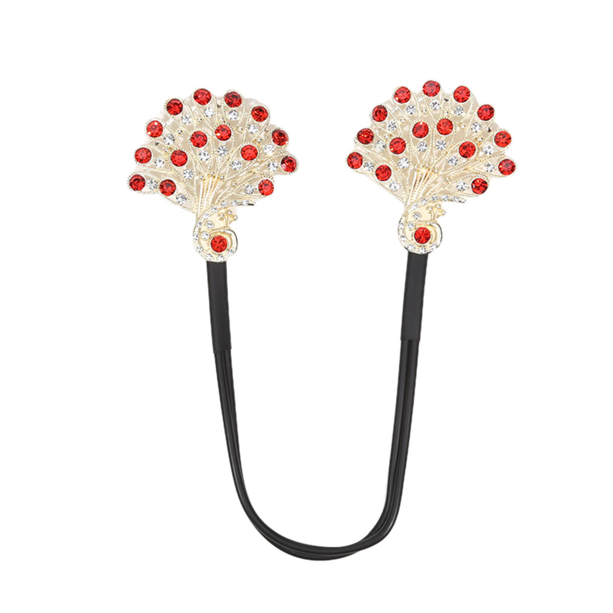 

1 шт., бигуди для волос в виде павлиньего хвоста со стразами, зажим для волос Deft Bun Twister, инструмент для укладки, аксессуары красный