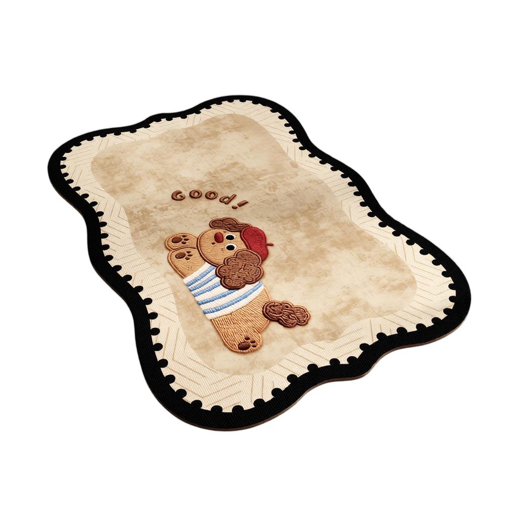 Cute Animal Diatomaceous Bath, Absorbent Non- Floor for Entryway, Quick Drying Easy Clean, 4060cm - Artistic Dog