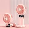 Portable USB Rechargeable Handheld Foldable Fan with 5 Speeds Phone Stand Digital Display Cooling Neck Hanging Fan